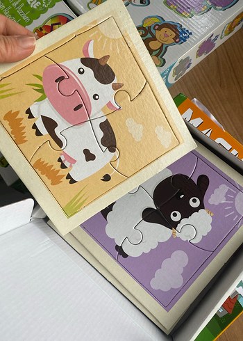 Çocuklar İçin Renkli Hayvan ve Mevsimler Puzzle Seti - Görsel 3