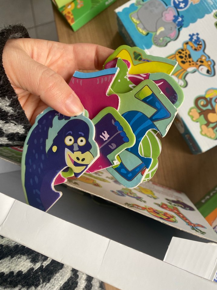 Çocuklar İçin Renkli Hayvan ve Mevsimler Puzzle Seti - Görsel 4