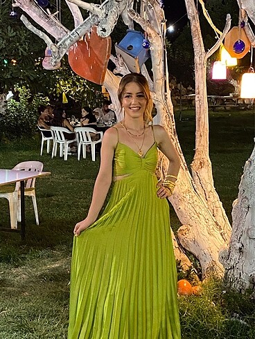 s Beden Yeşil abiye elbise