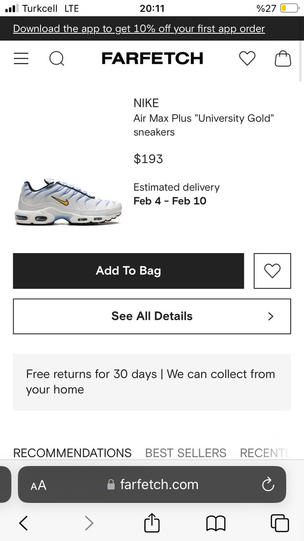 Nike Air Max Plus White/University Blue - Görsel 4