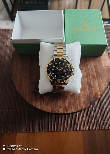 Rolex Siyah Kadranli İki Renkli Siklik