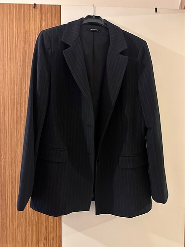 Lacivert Çizgili Blazer Ceket