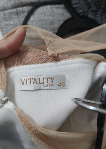 Uzun Beyaz Abiye Elbise Drapeli - Görsel 7