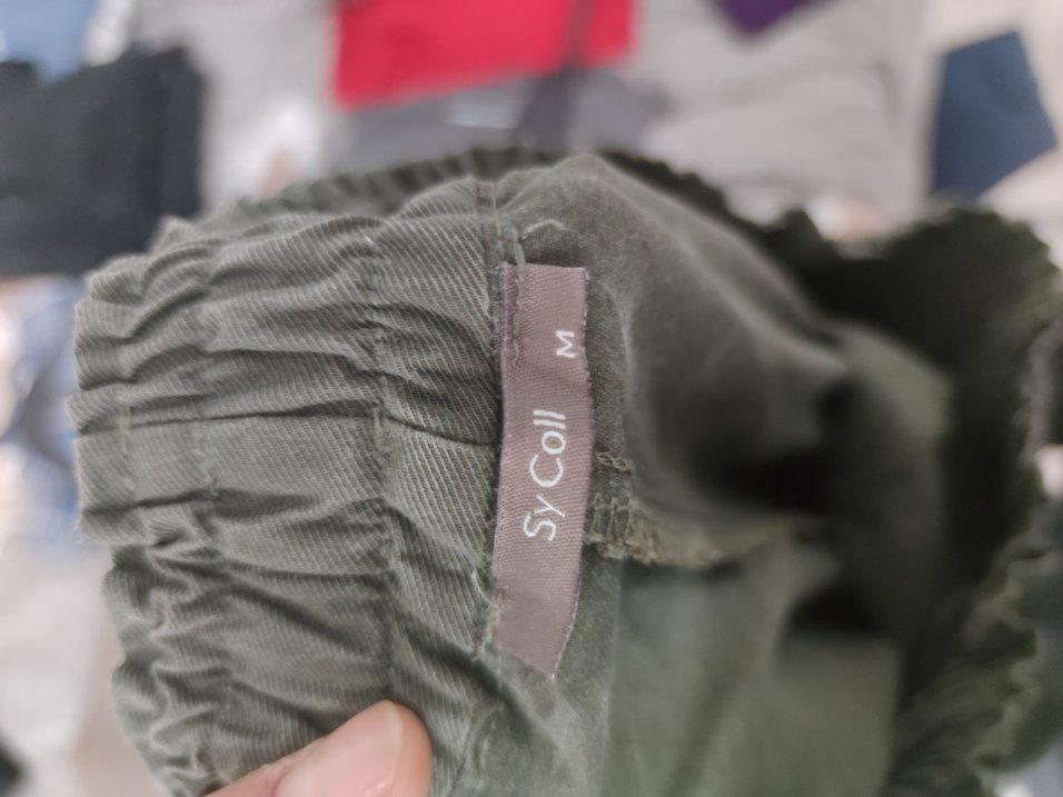 Haki Yeşili Bol Kesim Keten Kadın Pantolon M beden - Görsel 4