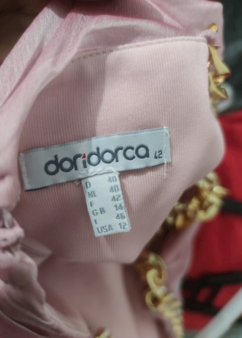 Pudra Pembe Drapeli Uzun Abiye Elbise 42 beden - Görsel 7