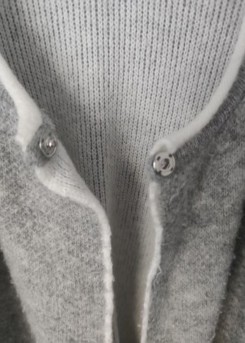 Gri Uzun Kollu Örgü Kadın Hırka L/XL Beden - Görsel 4