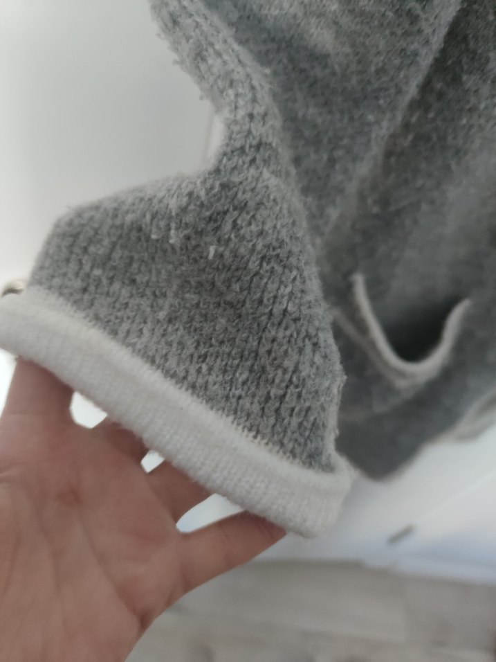 Gri Uzun Kollu Örgü Kadın Hırka L/XL Beden - Görsel 2