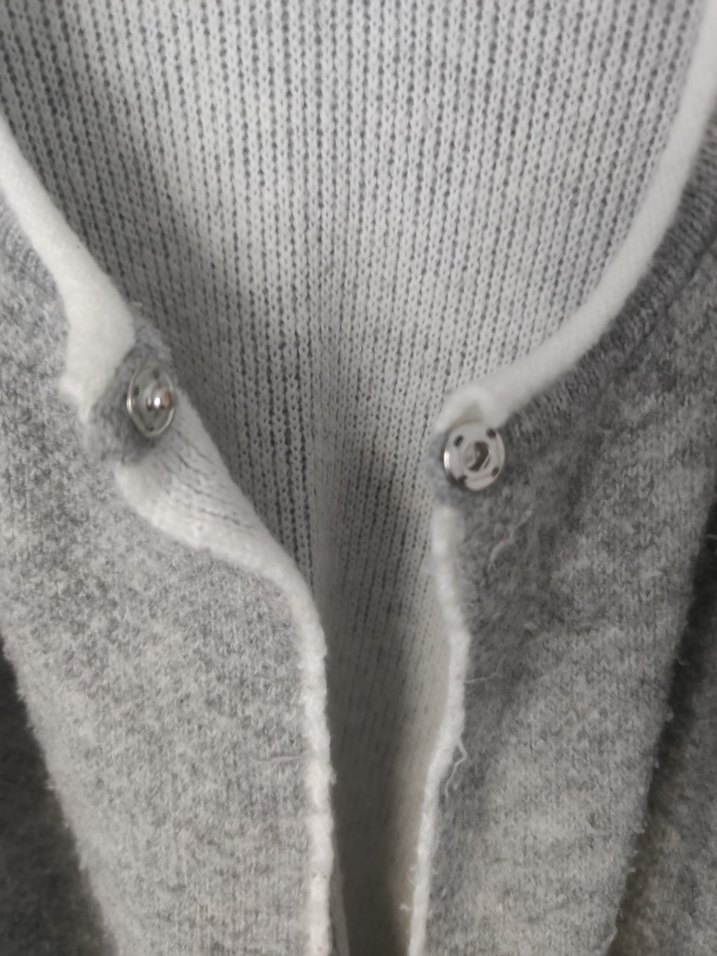 Gri Uzun Kollu Örgü Kadın Hırka L/XL Beden - Görsel 4