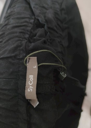 Siyah Keten Salaş Kadın Pantolon L Beden - Görsel 4