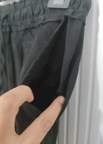 Siyah Keten Salaş Kadın Pantolon L Beden - Görsel 3