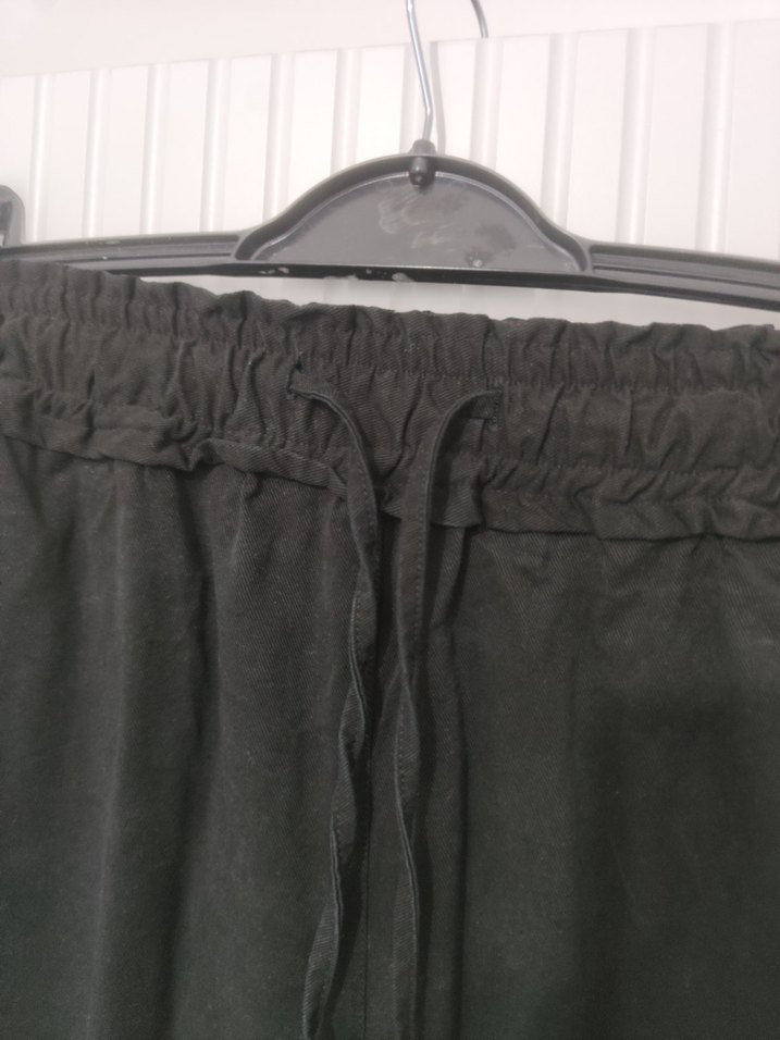 Siyah Keten Salaş Kadın Pantolon L Beden - Görsel 2