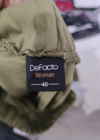 Kemer Detaylı Haki Kadın Keten Pantolon 40 Beden - Görsel 4