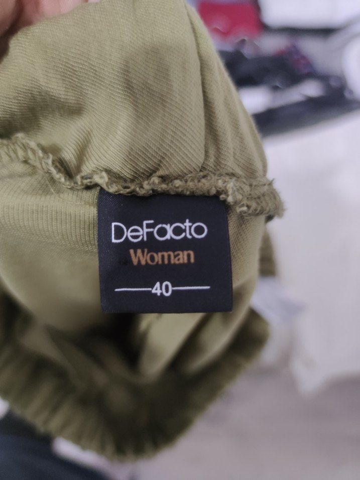 Kemer Detaylı Haki Kadın Keten Pantolon 40 Beden - Görsel 4