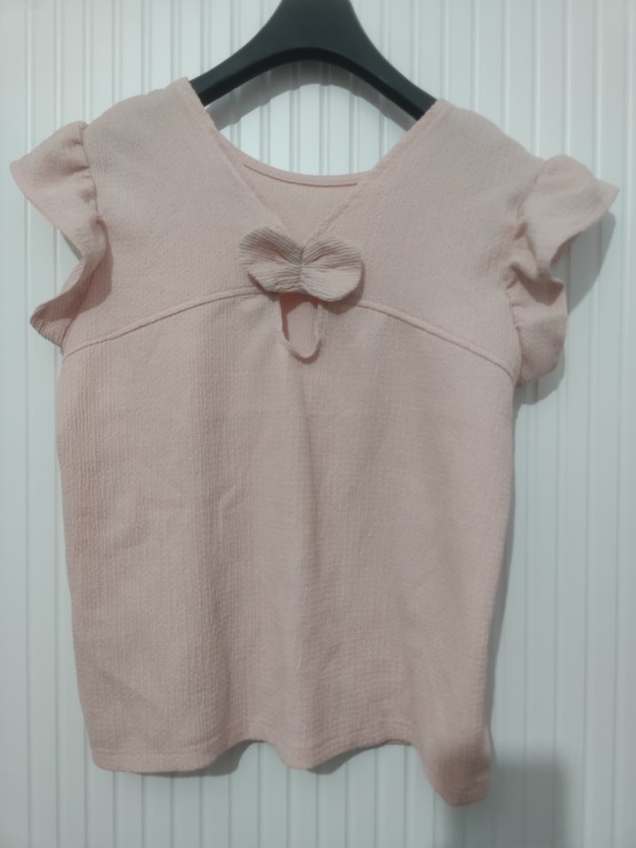 Pembe Kolsuz Fırfırlı Bluz - Görsel 3