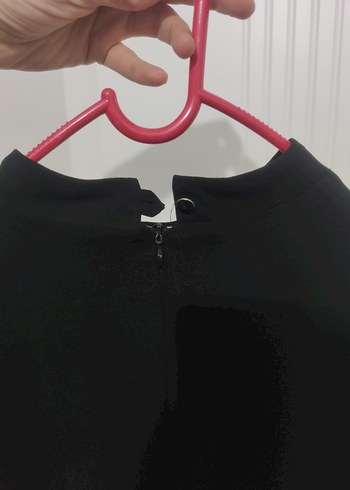 Siyah Uzun Kollu Kemerli Uzun Elbise 42 beden - Görsel 5