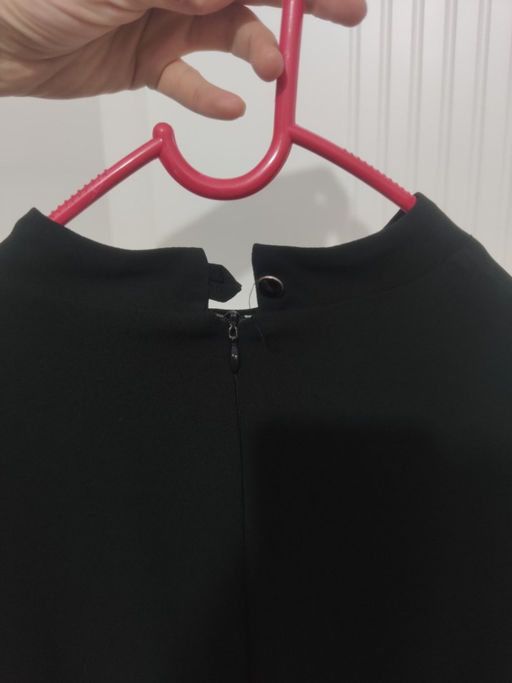 Siyah Uzun Kollu Kemerli Uzun Elbise 42 beden - Görsel 5