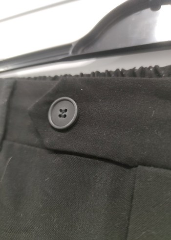 Siyah Kemerli Midi Beli Lastikli Pantolon - Görsel 3