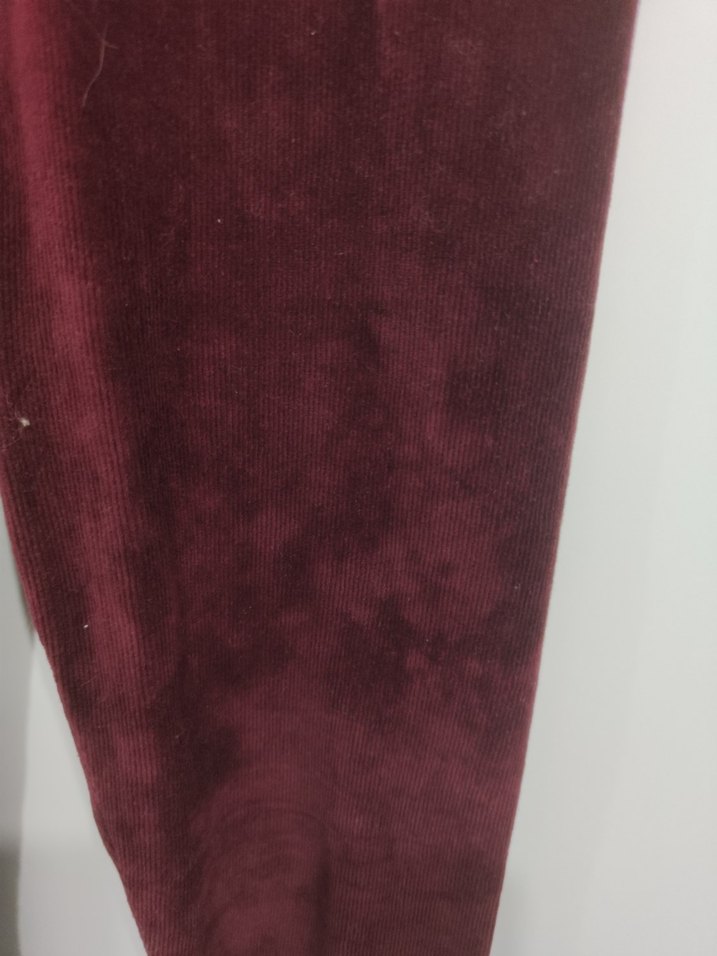 Bordo Süet Kadın Tayt Midi Boy - Görsel 2