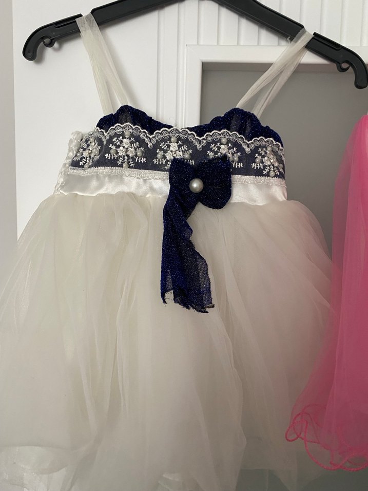 2'li Kız Bebek Abiye Elbise Seti - 1~2 Yaş - Görsel 3