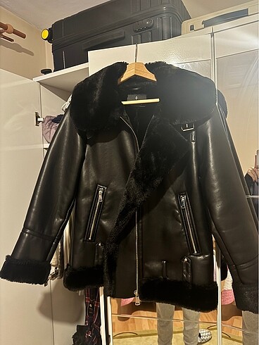 s Beden Stradivarius deri biker ceket