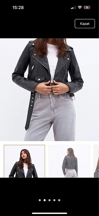 Pull and Bear Pull&Bear siyah deri ceket