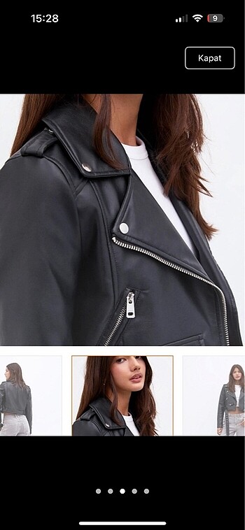 l Beden Pull&Bear siyah deri ceket