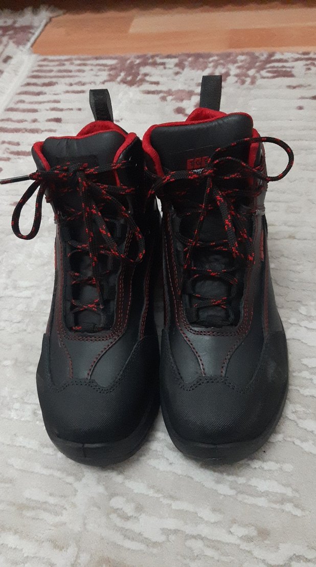 Kırmızı Siyah Erkek Biker Bağcık - Görsel 2