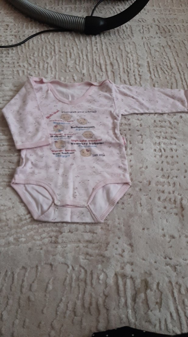 Pembe Dantelli Kolsuz Bebek Body - Görsel 2