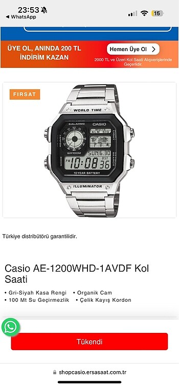 Casio erkek kol saati