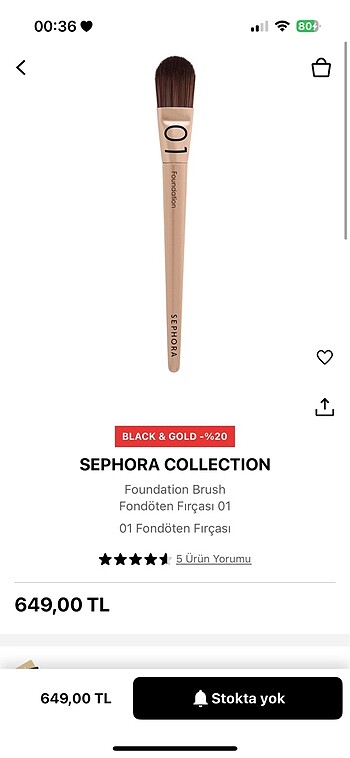 Sephora fondöten fırçası