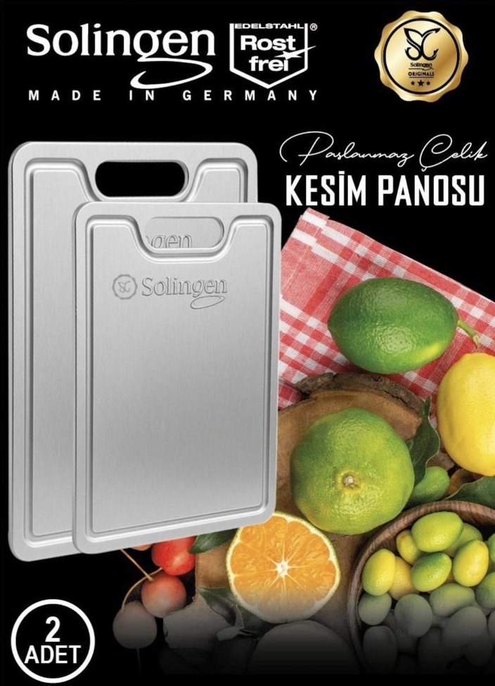 Solingen Paslanmaz Çelik Kesim Panosu 2'li - Görsel 4