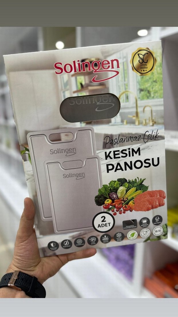 Solingen Paslanmaz Çelik Kesim Panosu 2'li - Görsel 2