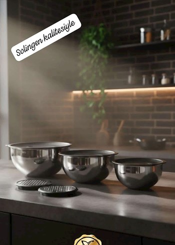 Solingen & 9 Parça 304 Çelik Çırpma  ve saklama Kapları - Görsel 3