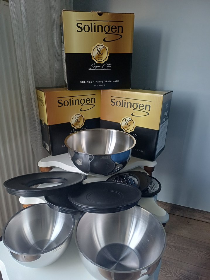 Solingen & 9 Parça 304 Çelik Çırpma  ve saklama Kapları - Görsel 2