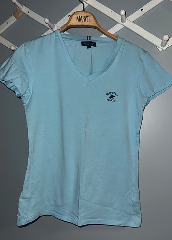 Turkuaz V Yaka Polo Kadın Tişört - Görsel 3