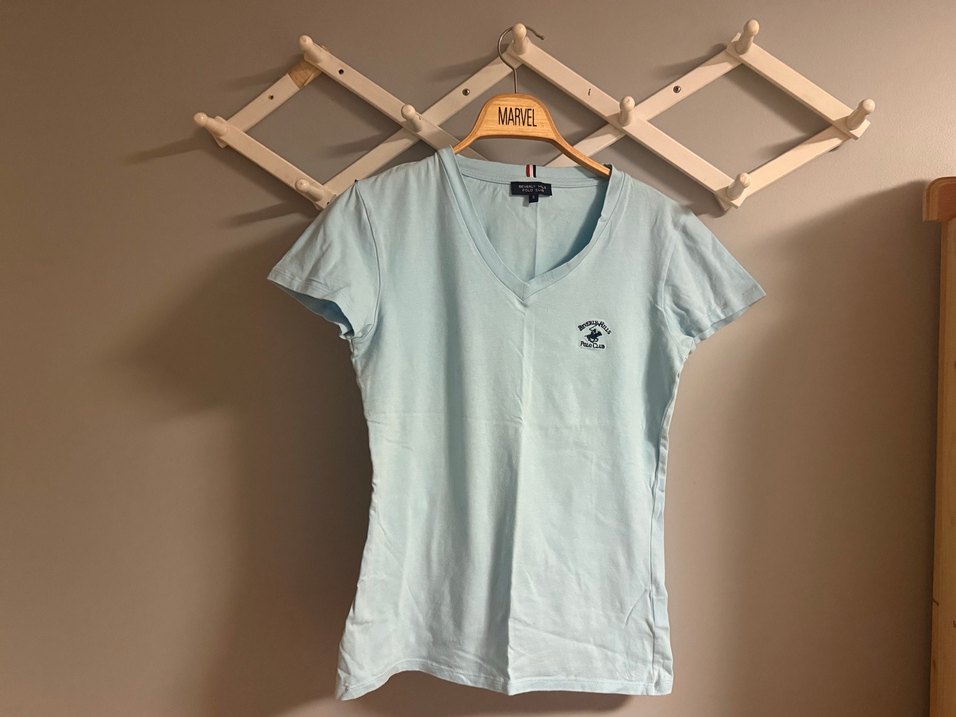 Turkuaz V Yaka Polo Kadın Tişört - Görsel 2