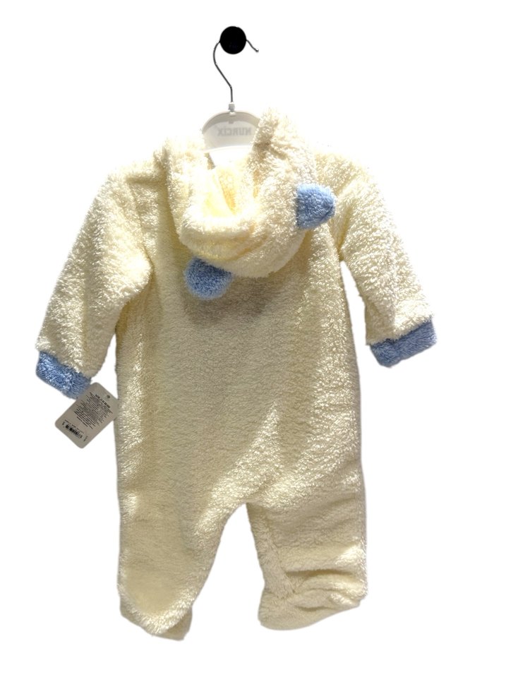 Bebek Erkek Beyaz Örgü Polar Tulum - Görsel 2