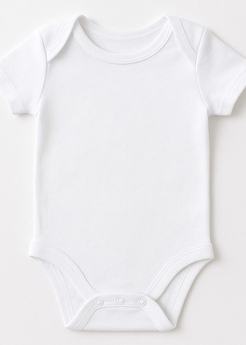 Beyaz Pamuklu Kısa Kollu Bebek Body - Görsel 8