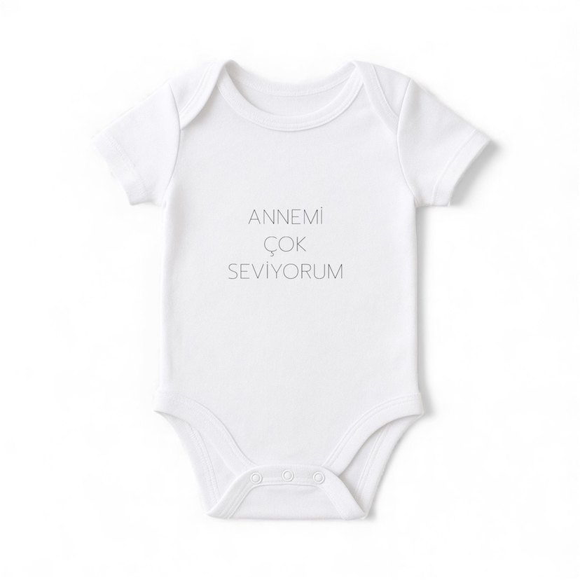 Beyaz Pamuklu Kısa Kollu Bebek Body - Görsel 4