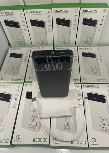 Beyaz 30000mAh Hızlı Şarj Powerbank - Görsel 2