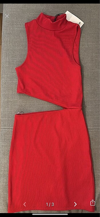 Pull and bear bel dekolteli elbise