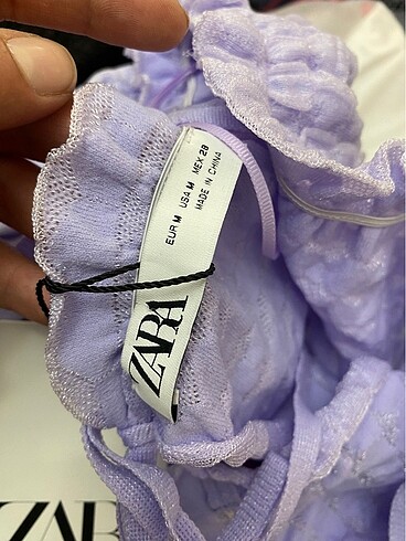 m Beden mor Renk Zara bluz