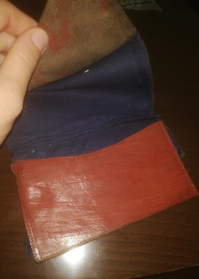 Antika deri cüzdan - Görsel 3