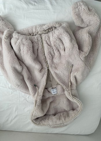 xs Beden ten rengi Renk Bershka Midi Peluş Kadın Ceket