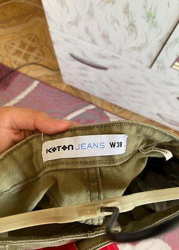Koton Kadın Keten Kemerli Salaş Haki Pantolon