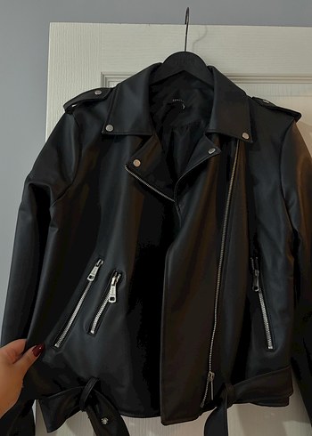Diğer Siyah Deri Biker Ceket