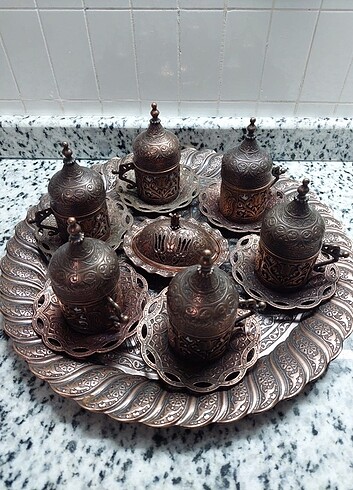Bakır Fincan Takımı
