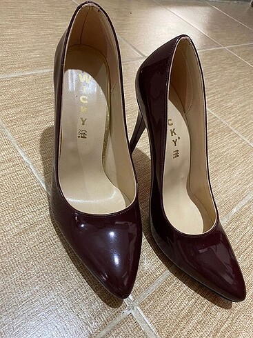 Diğer Rugan bordo stiletto