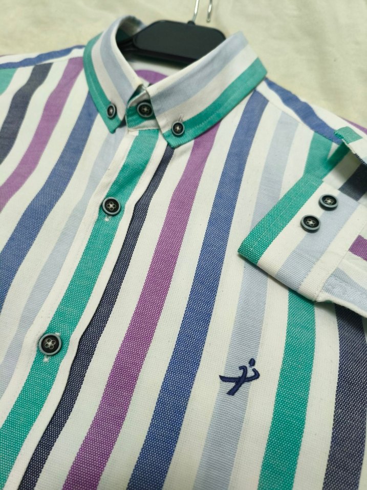 Sarar Çok Renkli Çizgili Kısa Kollu Gömlek - Görsel 4