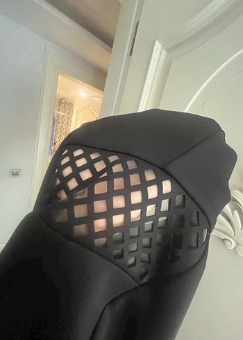 Siyah Drapeli Midi Gotik Kadın Elbise - Görsel 7